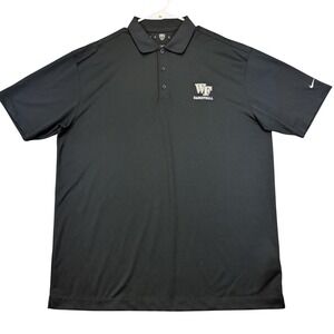 Wake Forest Demon Deacons Polo Shirt Mens 2XL Black NCAA Basketball Dri Fit Nike